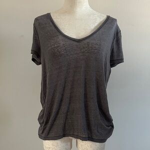 H&M Dark Gray V-Neck Short Sleeve Tee